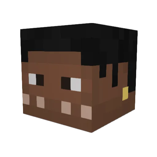 Mbwieve Minecraft avatar head, 3D render