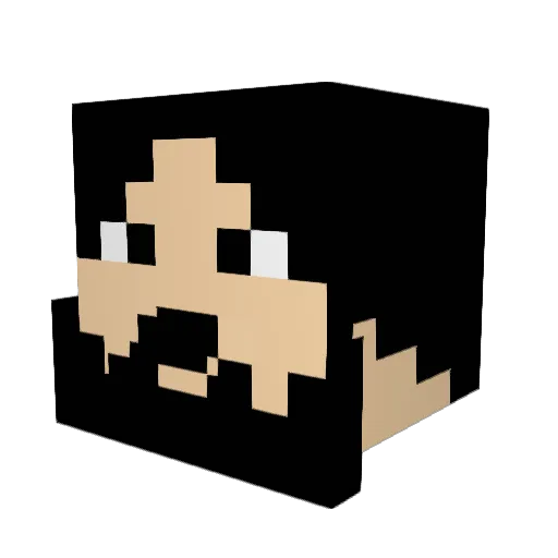 McBadass9 Minecraft avatar head, 3D render