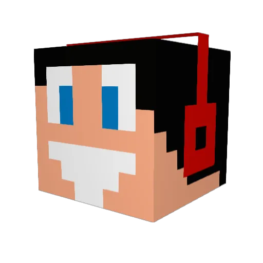 McBeton Minecraft avatar head, 3D render