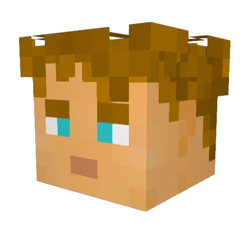 McCaspar Minecraft avatar head, 3D render