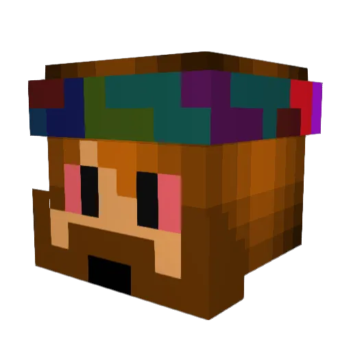 McCmuFFi Minecraft avatar head, 3D render