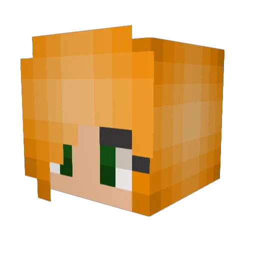McCombed Minecraft avatar head, 3D render