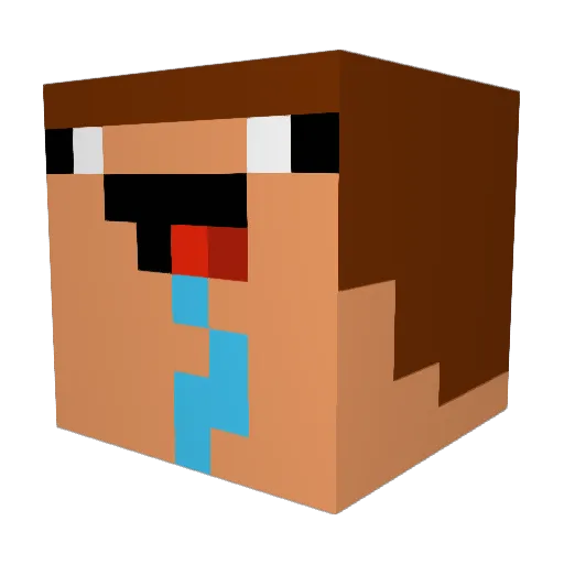 McCraftMe Minecraft avatar head, 3D render