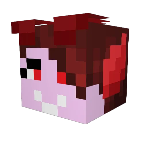 McCreeperQueen Minecraft avatar head, 3D render