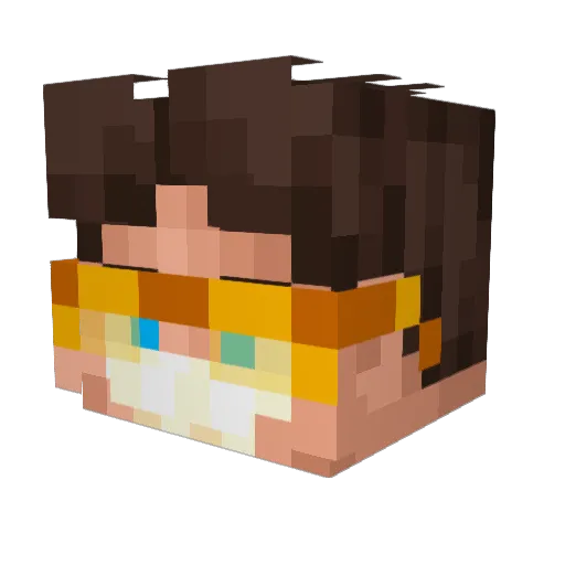 McCruger Minecraft avatar head, 3D render