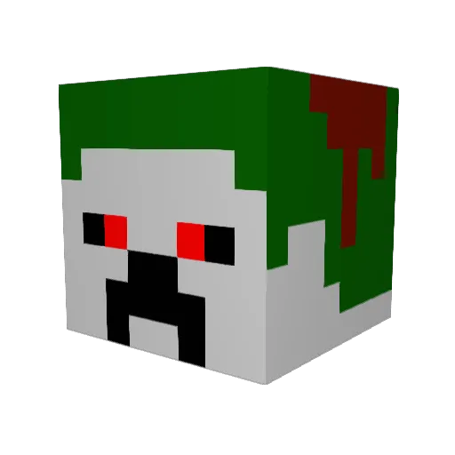 McDer00 Minecraft avatar head, 3D render