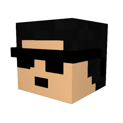 McDergan Minecraft avatar head, 3D render