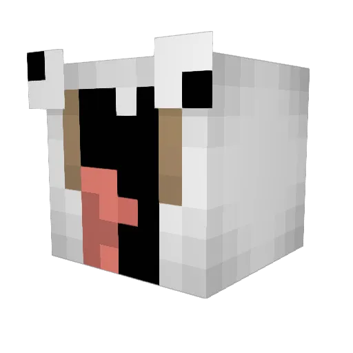 McDoubel Minecraft avatar head, 3D render
