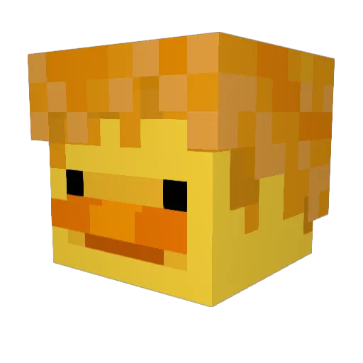 McHamus Minecraft avatar head, 3D render