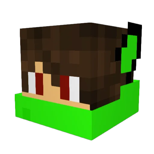 McKidStar Minecraft avatar head, 3D render