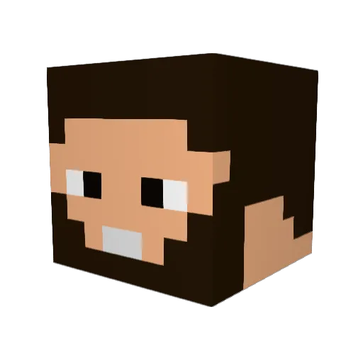 McLoed Minecraft avatar head, 3D render