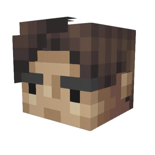 McLovinnnn Minecraft avatar head, 3D render