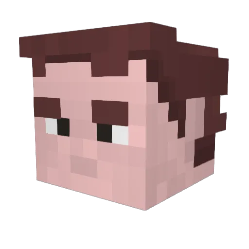 McMaxHD Minecraft avatar head, 3D render
