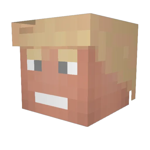 McMeo Minecraft avatar head, 3D render
