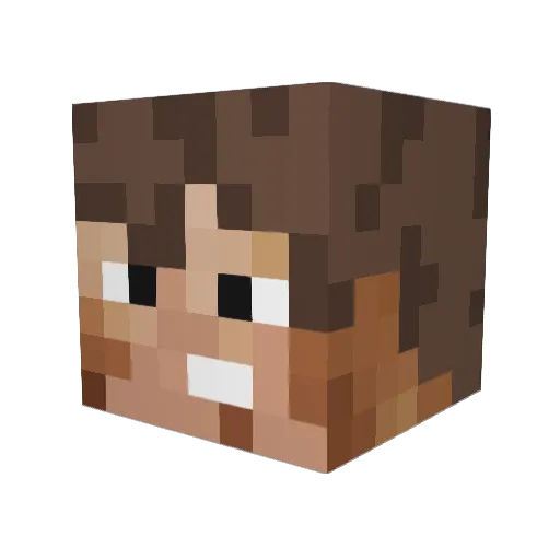 McMultigamer Minecraft avatar head, 3D render