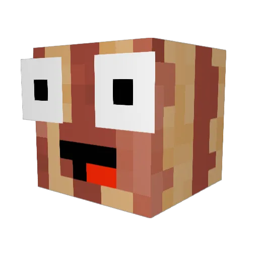 McNipplefart Minecraft avatar head, 3D render