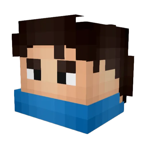 McNoobySon Minecraft avatar head, 3D render