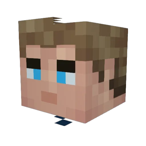 McO01_ Minecraft avatar head, 3D render