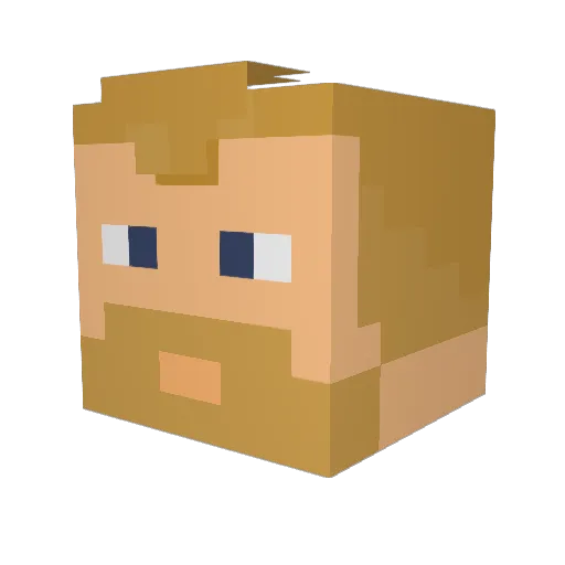 McPallis Minecraft avatar head, 3D render