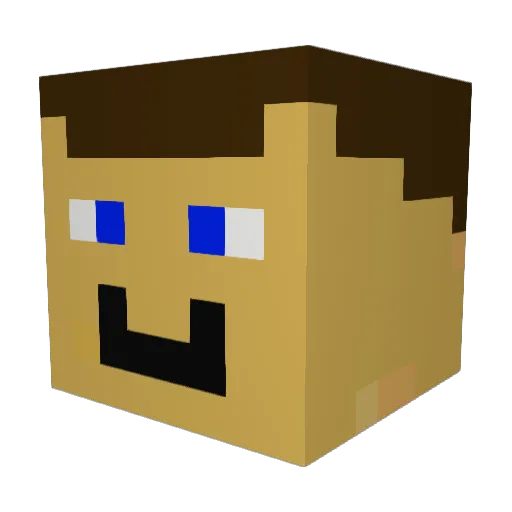 McPoptarts Minecraft avatar head, 3D render
