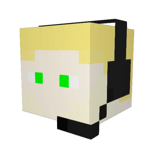 McSky Minecraft avatar head, 3D render