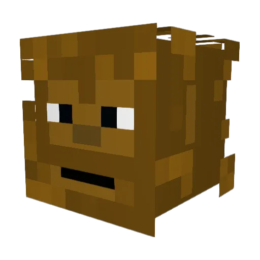 McTickleMe Minecraft avatar head, 3D render