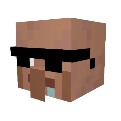McVillag Minecraft avatar head, 3D render
