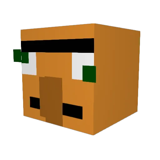 McVillagerr Minecraft avatar head, 3D render