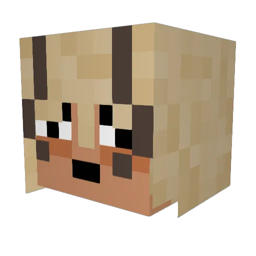 McYonsi Minecraft avatar head, 3D render