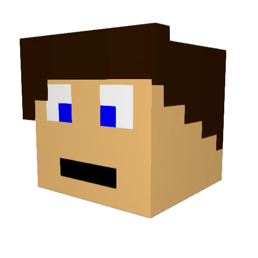 Mc_A Minecraft avatar head, 3D render