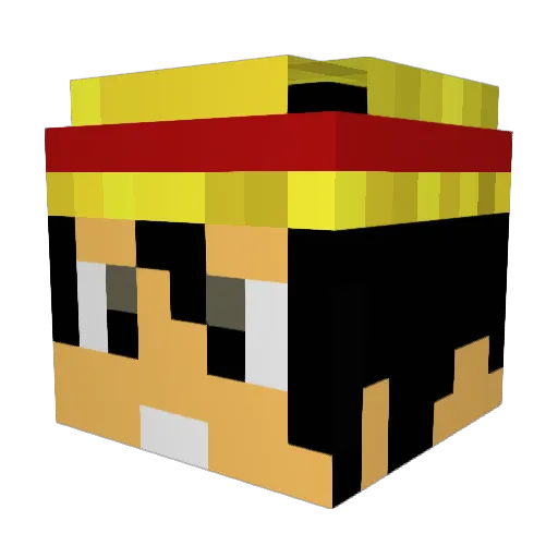 Mc_Ruffy Minecraft avatar head, 3D render