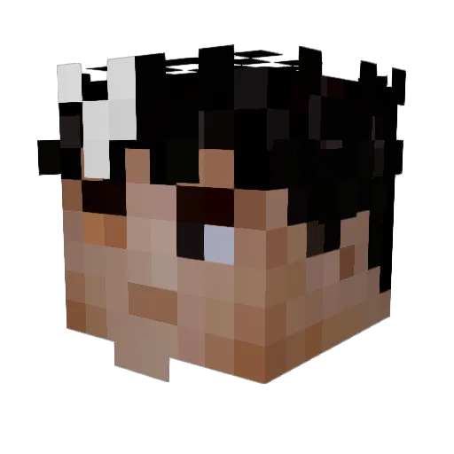 Mchuberto Minecraft avatar head, 3D render