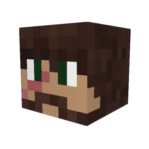 Mclooter Minecraft avatar head, 3D render
