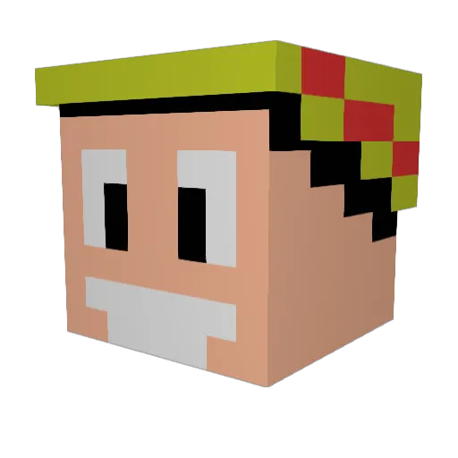 Mcmastur Minecraft avatar head, 3D render