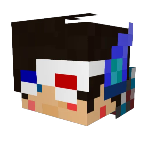 MdDerek Minecraft avatar head, 3D render