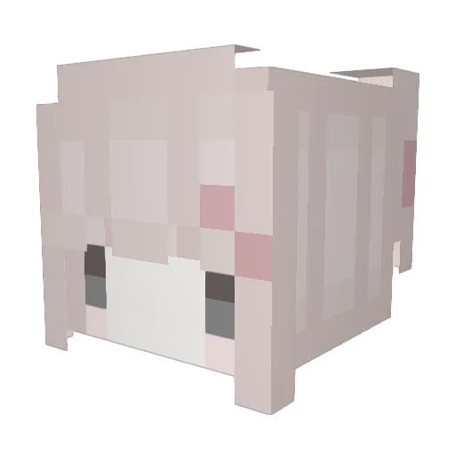 Me2ko Minecraft avatar head, 3D render