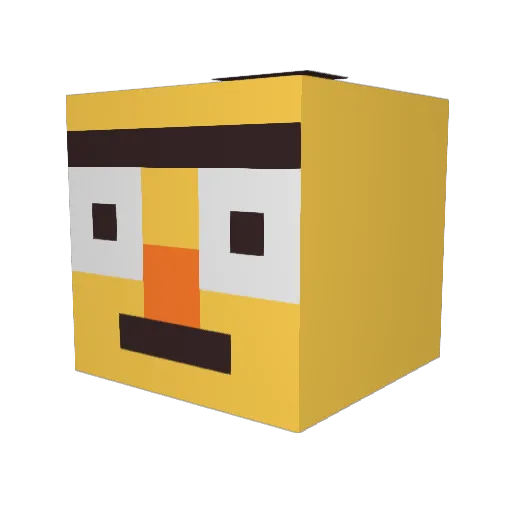 MeIsBlock Minecraft avatar head, 3D render