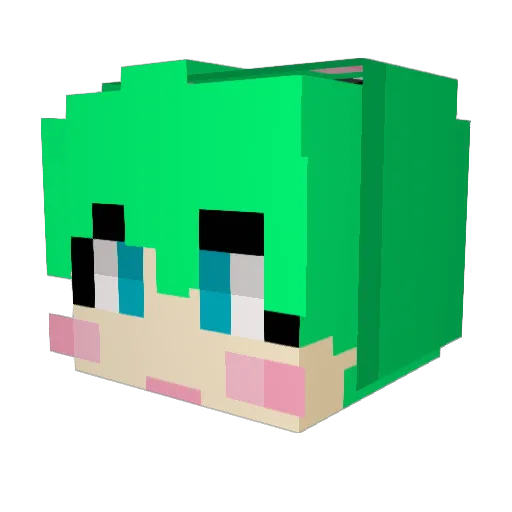 MeJil_ Minecraft avatar head, 3D render