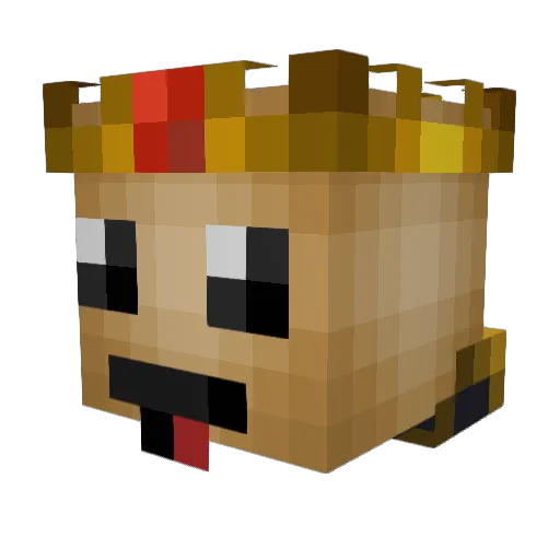 MeKingPotato Minecraft avatar head, 3D render