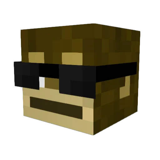 MeM0nke Minecraft avatar head, 3D render