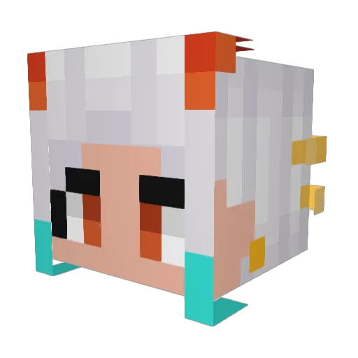 MeMaSiik Minecraft avatar head, 3D render