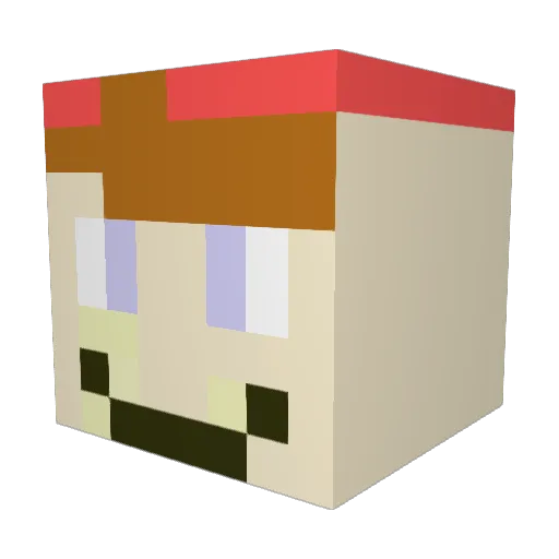 MeMan2070 Minecraft avatar head, 3D render