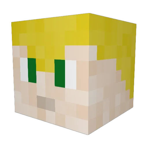 MeNada Minecraft avatar head, 3D render