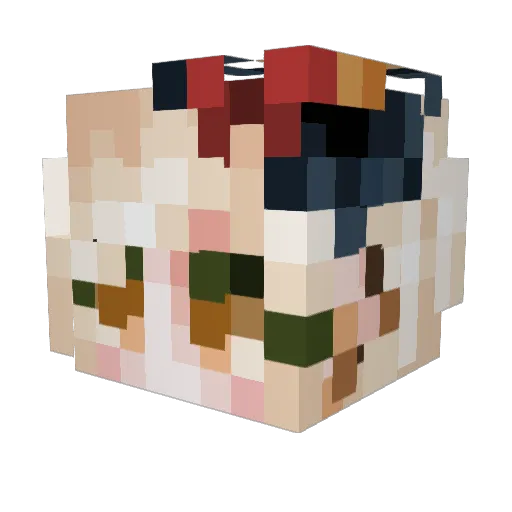 MePewPewPew Minecraft avatar head, 3D render