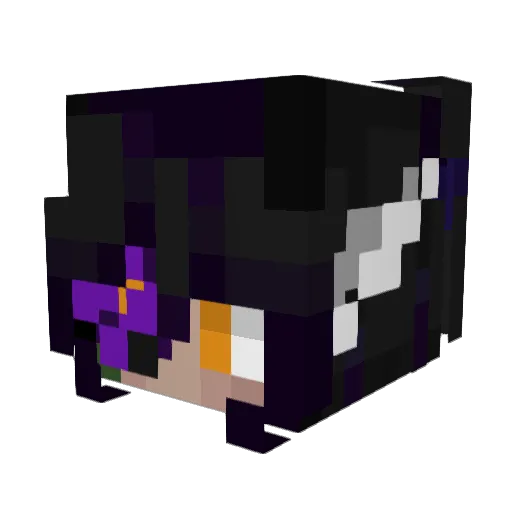 MeaLuvian Minecraft avatar head, 3D render