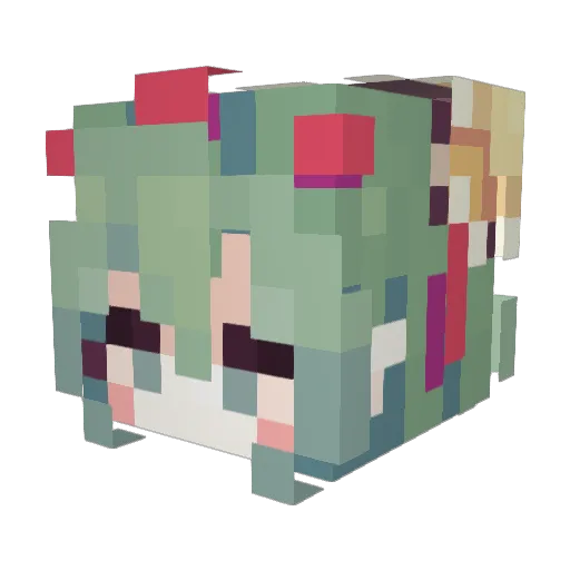 Meakuna Minecraft avatar head, 3D render