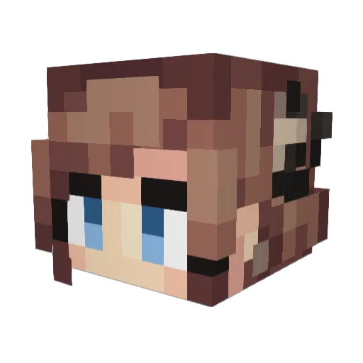 Mealin Minecraft avatar head, 3D render
