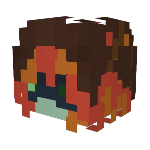 Meamaid Minecraft avatar head, 3D render