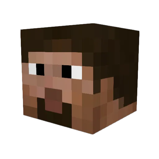 MeanBan Minecraft avatar head, 3D render