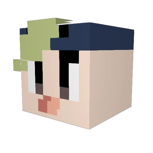 MeanBeanZone Minecraft avatar head, 3D render